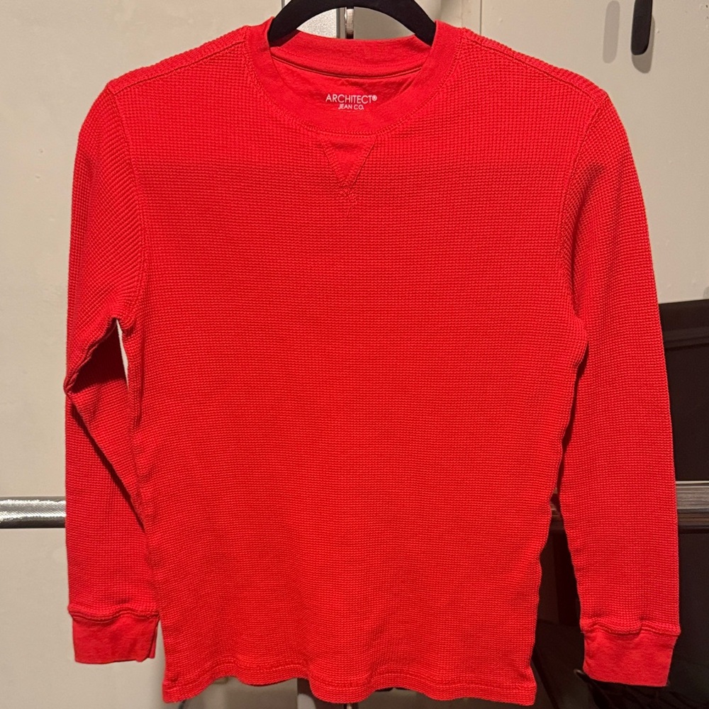 Architect Vibrant Red Waffle Knit Top